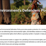 UN Environment’s environmental defenders policy